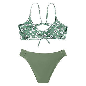 Bajo MOQ Conjuntos de bikini de playa de calidad superior Pantalones de cintura elástica Diseño de impresión de estilo Poliéster/Nylon Longitud completa Secado rápido al por mayor - Product Image 5