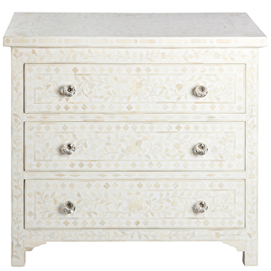Vente en gros Commode en MDF avec incrustation d'os Plateau floral multicolore pour le salon ou le hall - Product Image 3