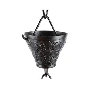 Cadena de Lluvia Decorativa Moderna de Aluminio Plateado con Recubrimiento de Polvo Negro Hecha a Mano para Jardín, Fabricante de India - Product Image 1