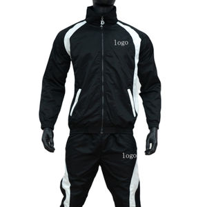 Survêtements de sport en nylon à panneau personnalisé pour hommes, jogging à col montant et fermeture éclair, avec votre propre logo brodé - Product Image 1