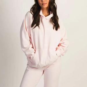 Prix bas, sweat-shirt oversize pour femme 100% coton, hiver, vintage, logo et badge personnalisés sur le devant, sweat-shirts unis - Product Image 1
