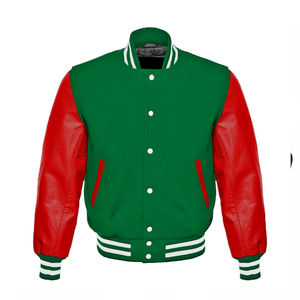 Custom High Street Men's Varsity Jacket Hot <b>Pink</b> <b>Wool</b> Black Leather Sleeves Patchwork Front for College Baseball Players Kids - Product Image 3