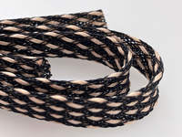 Malla Trenzada Expandible de PET para Protección y Gestión de Cables, Ancho Plano de 6 mm, Fundas Blancas