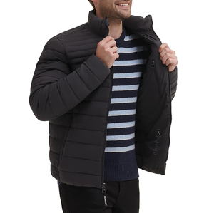 Premium Quality Men's Plus Size Winter <b>Padded</b> Jacket Bangladesh Supplier's Customized Coated Long Stylish Solid Color Design - Product Image 3