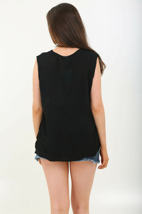 Casual Sleeveless Rayon Office <b>Top</b> Women Solid Color Lightweight Breathable Lace Embroidered Button Design Long Length ODM - Product Image 2