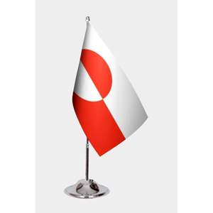 Drapeaux de bureau du Groenland imprimés numériquement, fabriqués en polyester durable et en aluminium, article décoratif polyvalent pour le bureau - Product Image 1