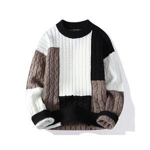 Jersey Hombre Ropa Cuello Redondo Suelto Color Bloqueo Suéter Vintage Casual Hip-Hop Street Knit Tops Otoño - Product Image 6