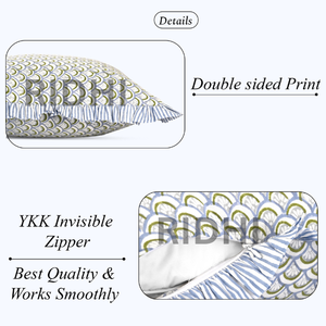 Funda de Cojín de Algodón con Estampado Floral Cuadrado Harmony, con Cierre de Cremallera, Extraíble, Lavable, Decoración de Lujo - Product Image 4