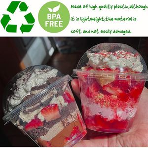 Set di 600 all'ingrosso chiaro bicchieri di plastica coperchi cupola 8oz. 10oz. 12oz. 24oz capacità Logo personalizzato per il latte tè bevanda succo di latte 360ml - Product Image 3