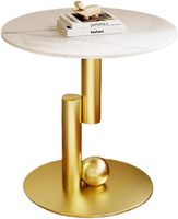 Moderner runder Gold Nesting Couch tisch mit Metall beinen Marmorplatte im Industries til für Wohnzimmer oder Schlafzimmer zu Hause