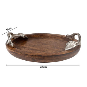 Plateau en bois d'acacia de qualité supérieure Vaisselle à cinq colonnes naturelle de qualité supérieure, idéale pour les fruits, les boissons, les aliments, utilisation sur un seul plateau - Product Image 6