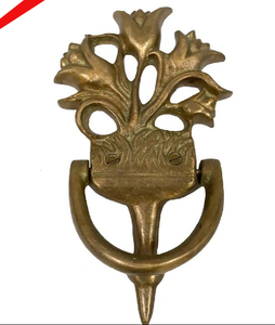 Aldaba de puerta con diseño de flores con acabado dorado de Venta caliente para hoteles domésticos - Product Image 3