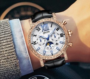 Montres <span class=keywords><strong>Kinyued</strong></span> J094, marque haut de gamme, calendrier, grand cadran, <span class=keywords><strong>montre</strong></span> mécanique automatique de luxe, tourbillon, pour homme, Relogio Masculino - Product Image 5