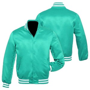Venta al por mayor de satén Varsity Jacket Men Custom Bomber Baseball Team Jacket Fabricante - Product Image 4