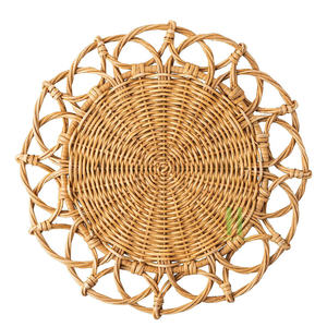 Assiette de charge festonnée tissée à la main assiettes de chargeur en rotin Boho pour la décoration de la maison napperon fait à la main pour le restaurant de fête de mariage - Product Image 6