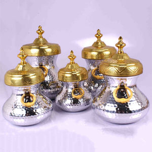 High Quality Stainless Steel Arabic Sugar Pot <b>Kettle</b> Set 4 <b>Gold</b>/Silver Modern Design Food Storage Carton Packaging Customizable - Product Image 2