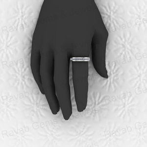 แหวนเงินแท้ 925 ชุบทองคำขาว ประดับเพชรซิคอนทรงเจ้าหญิง แบบช่องฝังครึ่งวง สำหรับงานแต่งงาน สามารถสวมซ้อนกันได้ ทันสมัย สวยงาม - Product Image 6