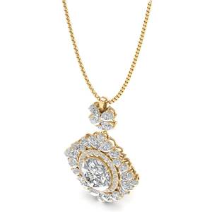 REYES Luxury 14K 18K Solid Gold GRA Certified Moissanite <b>Pendant</b> <b>Necklaces</b> For Women Perfect Anniversary Gift <b>Fine</b> Jewelry - Product Image 2