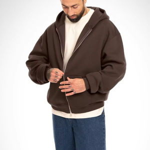 เสื้อสเวตเชิ้ตผู้ชายขายดี คุณภาพพรีเมียม แบบซิป มีฮู้ด สีพื้น ปรับแต่งสีและขนาดได้ ไซส์ 6XL สำหรับฤดูหนาว แห้งเร็ว - Product Image 4