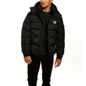 2025 Latest High Quality Men's <b>Puffer</b> <b>Jacket</b> Custom Printed Logo <b>Thin</b> Oversized Coated Winter with Stand Collar - Product Image 2