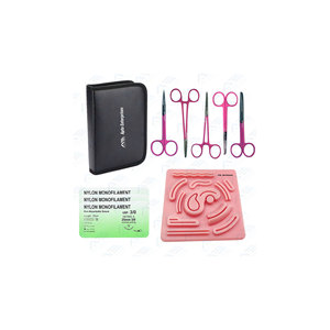 Kit de sutura médica con piel de práctica y 16 suturas, kit de entrenamiento de sutura, instrumentos médicos quirúrgicos, herramientas de instrumentos médicos - Product Image 1