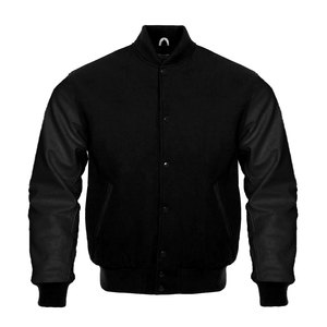 OEM personnalisé manches en cuir et laine de haute qualité Body Bomber Baseball Vintage Letterman Varsity Jacket hommes et femmes - Product Image 3