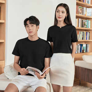 Lujo 210 Gsm Hombres Mujeres Unisex Liso En Blanco Casual Suave Elástico Cool Camiseta de manga corta Camisetas Camiseta básica para hombres - Product Image 5