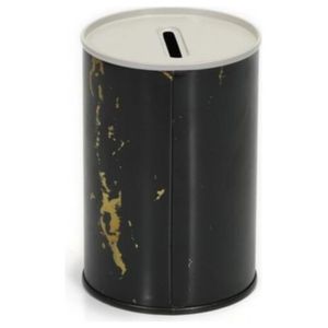 Tirelire ronde en métal Kontensan Marble Black 0,3L et porte-monnaie EF15050 73x110mm Turquie - Product Image 1