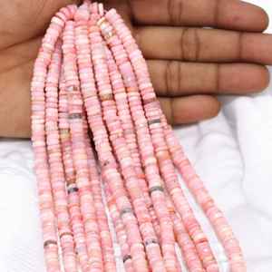Natural Pink Opal Faceted Rondelle Spacer <b>Beads</b> 5mm-8mm Loose Gemstone Strand for Jewelry Making Wholesale From India - Product Image 6