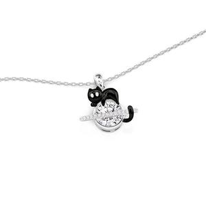 Collier pendentif raffiné Jeulia Petland personnalisé Chat Noir Planète avec pierre de naissance - Product Image 2