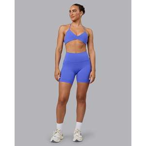 Shorts Fusion de cintura ultra alta de 6 pulgadas para mujer con bolsillos - Azul Baja - Product Image 2