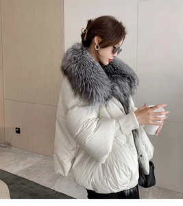 Veste d'hiver matelassée pour femme, de haute qualité, respirante, en toile de coton brut, broderie de lettres, bulle, imperméable - Product Image 3