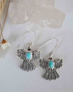 Precio directo de fábrica, joyería de piedras preciosas turquesas de Plata de Ley 925, Pendientes chapados en oro de piedras preciosas de corte ovalado Natural en forma de fantasía - Product Image 2