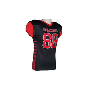 Maillots de football américains pour hommes adultes, taille 88 Falcons, rouge et noir, grande taille, en spandex/polyester, de haute qualité, cousus, pour le tackle - Product Image 2