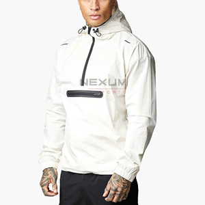 Chaqueta cortavientos para hombre de bajo precio, entrenamiento, ligera, informal, para exteriores, impermeable, para todas las estaciones, chaqueta de poliéster personalizada con capucha - Product Image 1