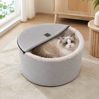 Lit pour chat luxueux et moelleux, écologique, antidérapant, couvert, lavable, nid douillet pour animaux de compagnie, pour chats d'intérieur, petit carton