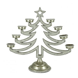 Candelabro de aluminio con diseño de árbol de Navidad, soporte con pulido de espejo para Decoración de mesa, precio barato - Product Image 3