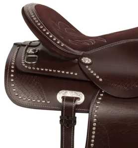 Selle de cheval de course Western Barrel la plus vendue | Selle Western en cuir marron de qualité supérieure pour le rodéo, le trail et l'équitation - Product Image 3