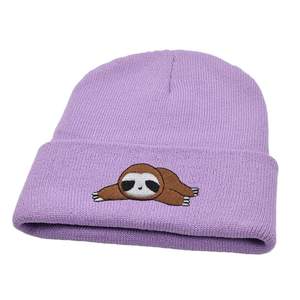 Bonnet d'hiver en cuir avec pompon motif camouflage tissé Logo Bonnets tricotés Designer 3D brodé personnage de dessin animé - Product Image 5