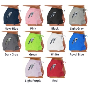 Shorts pour femmes de haute qualité, décontractés, confortables, athlétiques, en coton élastique, pour la course à pied, avec poches, taille haute, séchage rapide - Product Image 2