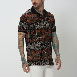 Polo décontracté à la mode pour hommes, broderie imprimée par sublimation, chemises décontractées respirantes multicolores - Product Image 5