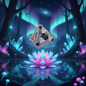 เพชรโมอิสพร้อมหินสีม่วง925แหวนเงิน - Product Image 3