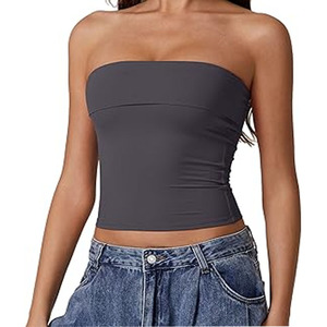 Débardeur sexy de style coréen, T-shirts pour femmes, haut court Sexy Club Bandage pour décontracté - Product Image 3