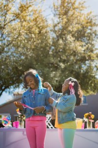 Extension per Capelli Sintetici per Bambini Stile Coily Clips Rosa Effetto Zucchero Filato Popolari - Product Image 3