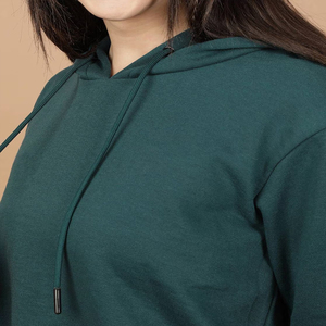 Vêtements de sport respirants en coton brodés sur mesure par le fabricant OEM, sweat-shirts à manches longues pour femmes, haut court taille plus - Product Image 6