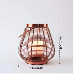 Farol de Vela de Alambre de Cobre con Asa - Product Image 3