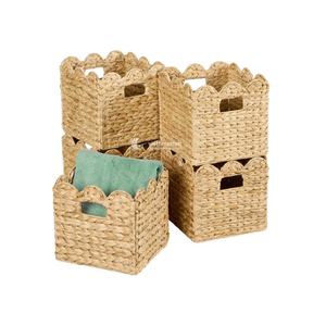 Best Sale Set of 4 Scallop Edge Woven <b>Storage</b> Baskets, Handmade Laundry and Home <b>Storage</b> Solutions from Vietnam - Product Image 1