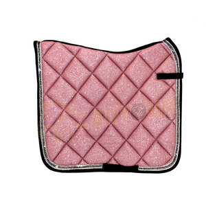 High Quality Pink Dressage Riding Horse Glitter Saddle <b>Pads</b> 19mm <b>Foam</b> with Fabric Lining Good for Online Sale - Product Image 1