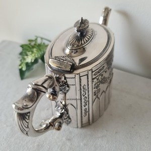 Fabricant de Dallah arabe d'Inde, cafetière en métal personnalisée faite à la main, finition argentée élégante, théières en laiton antique, style arabe - Product Image 1