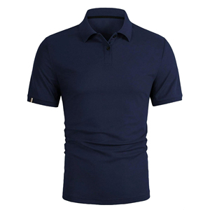 Polos de secado rápido de algodón 100%, camiseta Polo hecha a medida, polos de Color azul sólido para hombre - Product Image 1
